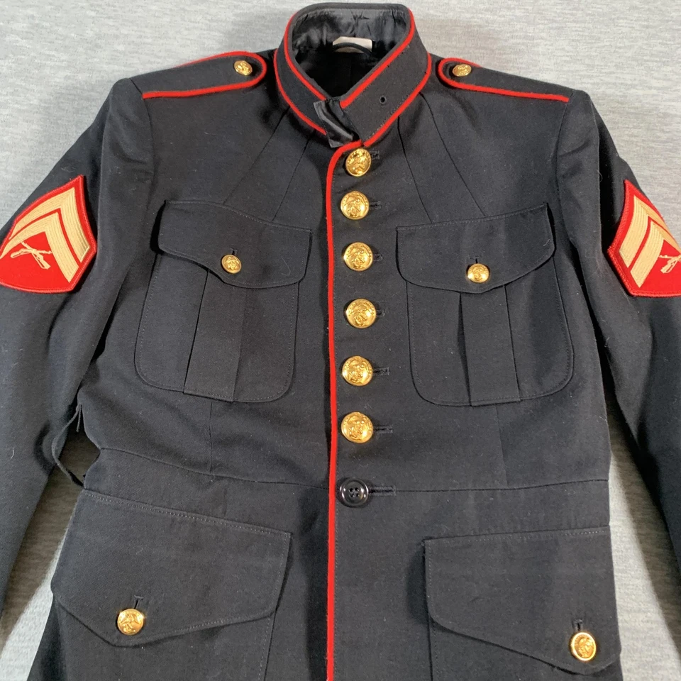 Abrigo Azul Vestido USMC De Colección Para Hombres 39S Sargento Polilana Chaqueta Militar Años 90 Foto 4 de 4