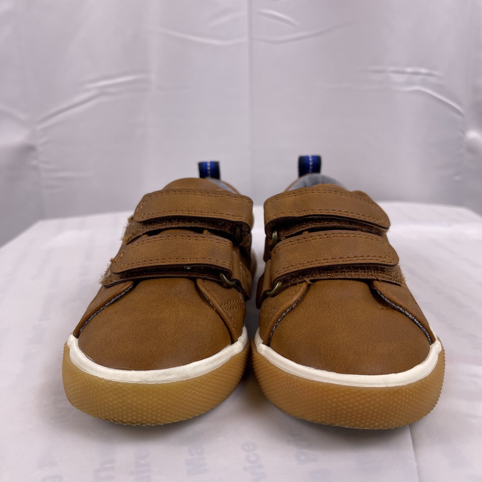 Cat and Jack Brown Hook and Loop Sneakers Boy's Size 8