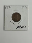 1911 P Lincoln Wheat Cent Penny-VG