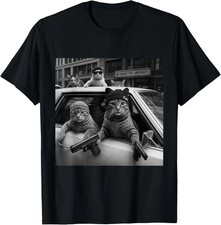 Funny Gangster Cats Street Design Funny Gangster Cat Unisex T-Shirt