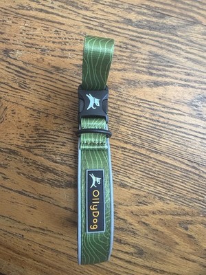 OllyDog Reflector Dog Collar - Green - Large - New Without Tags