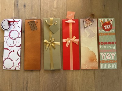 Assorted Wine/Liquor Gift Bags Set of 6 Bags From Cakewalk Total Wine