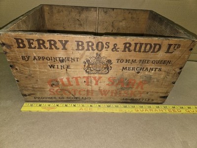 antique berry bros & rudd scotch whiskey wood crate