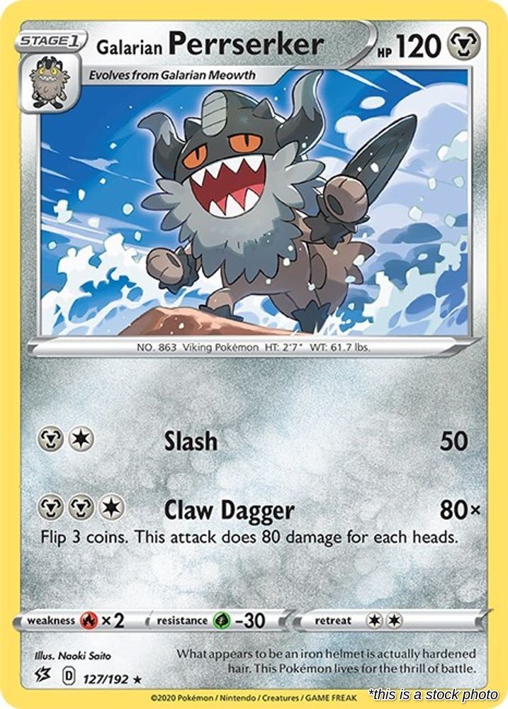 Galarian Perrserker : SWSH02 - 127/192 Near Mint