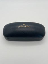 Brillenetui Brooks Brothers, Lederetui blau, Hartschalen-Etui, NEU