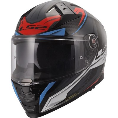 Motorcycle Helmet L - LS2 FF811 Vector II 2 Carbon Savage - White-Blue-Red