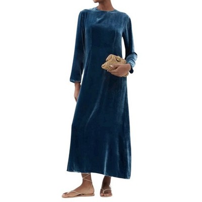 Asceno Damen Jodie Samt türkis langes Maxikleid Größe XS UK 8