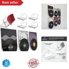 Dual Display Adhesive Record Holders   Easy Install Clear Wall Mounts for Vinyl