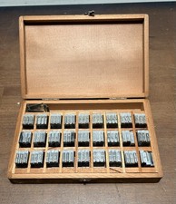 Vtg Ackerman-Gould Monogram Machine metal Letter type set in Wooden Case (lot B)