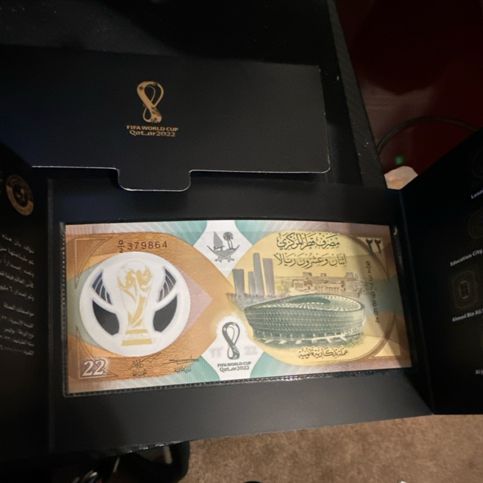 Qatar Central Bank 22 Riyals FIFA World Cup 2022 Commemorative Banknote ...