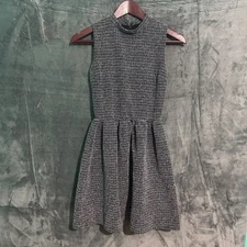 Love Ady Dress Womens Medium Mock Neck Sleeveless Gray 