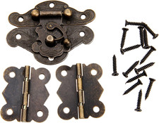Decorative Box Latch Hasps Clasp and Butterfly Hinges Kit for DIY Jewelry Box Fu