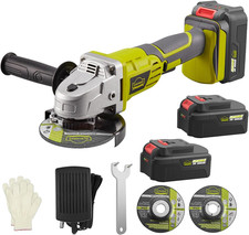 Smerigliatrice a Batteria, Flessibile a Batteria 115 Mm, 2 Batterie 3 Ah, Impugn