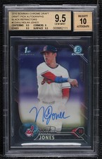 2016 Bowman Draft Chrome Pick Black Refractor 58/75 Nolan Jones BGS 9.5 Auto g6v
