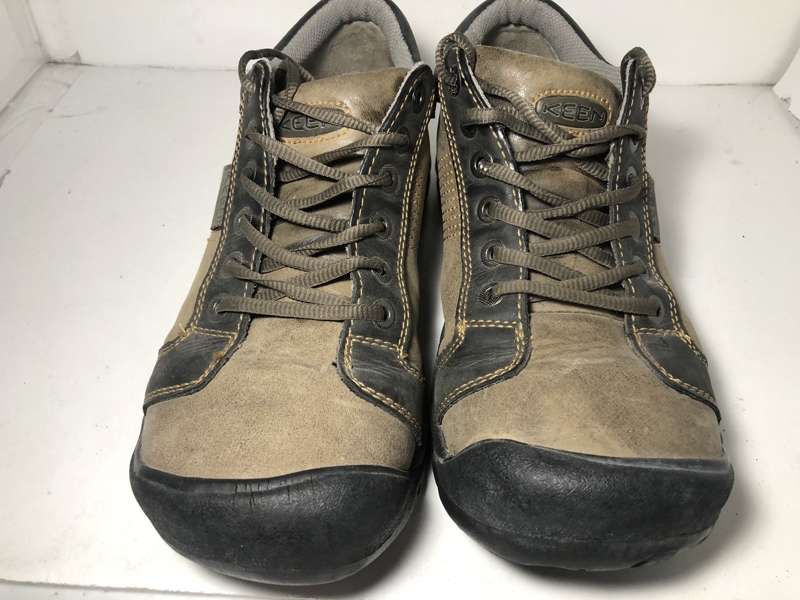 Scarpe da trekking Keen Austin in pelle marrone da uomo taglia 10