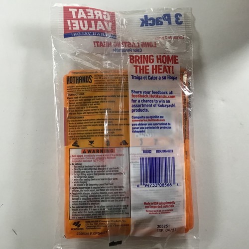 HotHands MIXED LOT 9-18 HOURS Insole, Stick-On SUPER SIZED Body Warmers 15 Packs - Picture 11 of 14