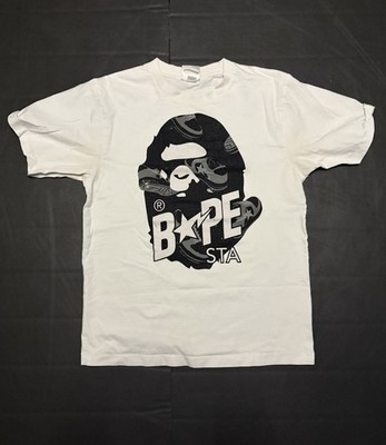 A Bathing Ape BAPE STA White Graphic Logo Men's Short Sleeve T-Shirt S