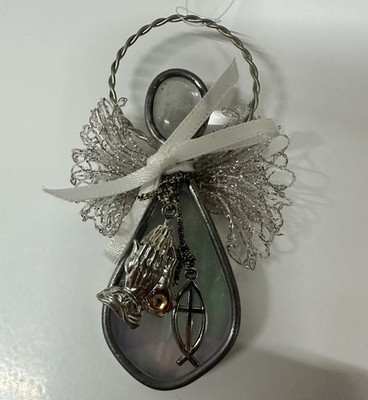 Golden Wyatt Stained Glass Suncatcher Charms Guardian Angel 3  Window Ornament