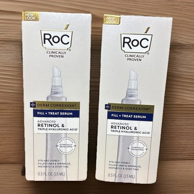 ROC DERM CORREXION FILL + TREAT SERUM With Retinol and Hyaluronic Acid 0.5oz 2PK