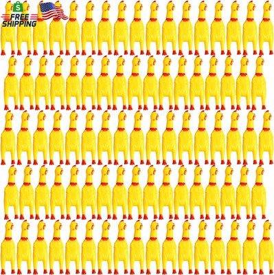 Libima 150 Pcs 6.3 Inch Squeaky Rubber Chicken Bulk, Mini Funny Screaming Chicke