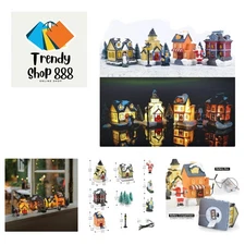 Christmas Village Sets-Christmas Decorations,LED Lighted Christmas Village Ho...