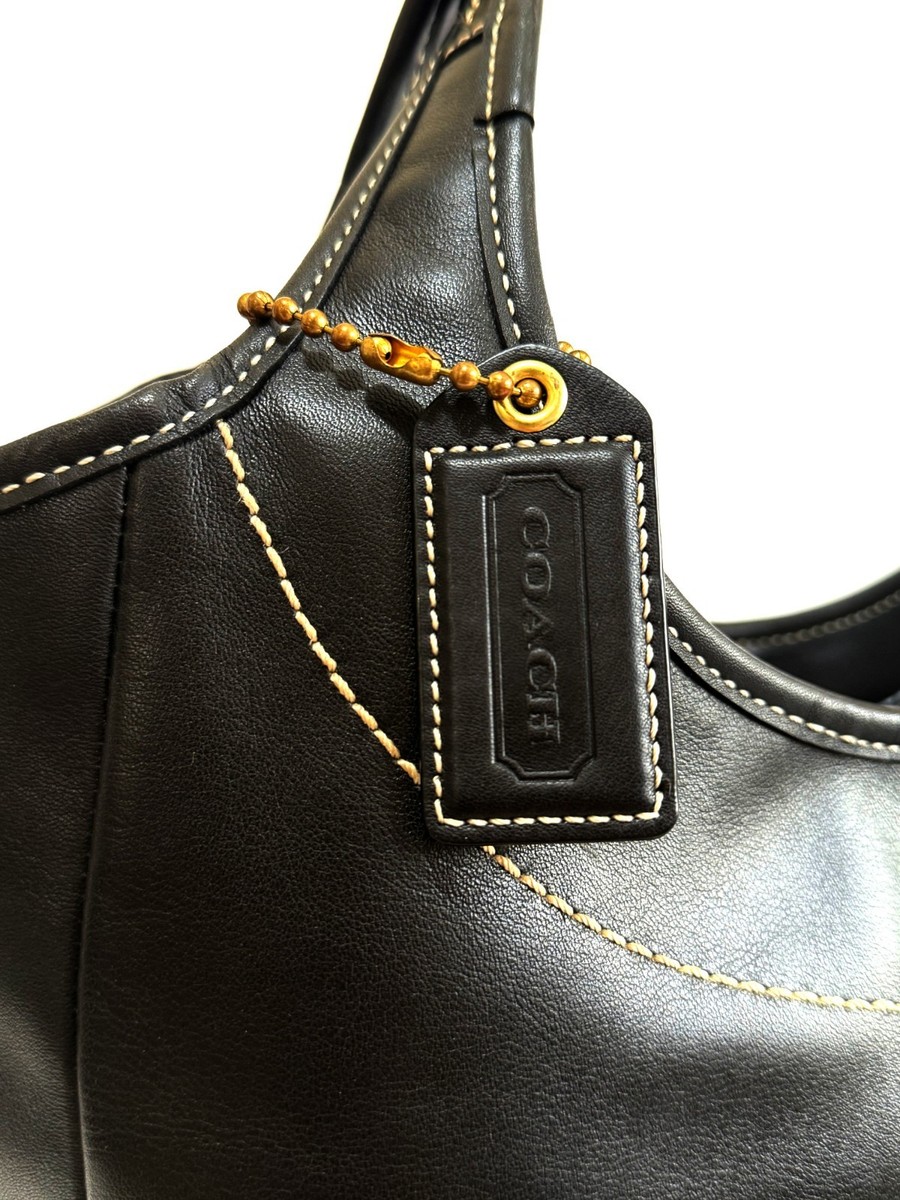 NICE Coach Ergo Black Leather Multicolor Legacy LG Travel Tote Bag