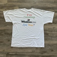 Vintage 2000s Microsoft Windows 2000 Tech T-Shirt Size XL