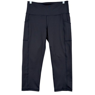 Ideology Cropped Leggings Women Medium Black Pockets Athleisure