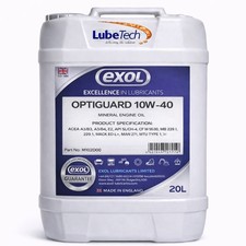 EXOL MINERAL 10W40 QUALITY ENGINE OIL 20 L API SL/CH4 ACEA E2 A3 B3 B4 20 LITRE 3.45 per litre