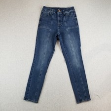 Express Jeans Women's Sz M Blue Wash Skinny Highrise Comfort Stretch Nice Fire