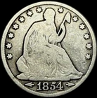 1854-O (Arrows) U.S. SEATED LIBERTY SILVER HALF DOLLAR 50c COIN (VG/Fine)