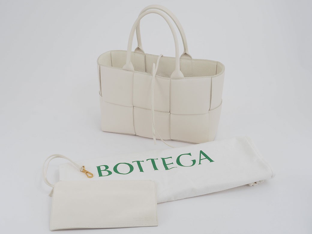 Bottega Veneta Small Arco Tote Bag White Leather Excellent Condition thumbnail 10
