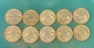 Australia 1966 Silver 50c Coins X 10