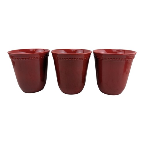 Set 3 Pier 1 Imports Stoneware SPICE ROUTE Coffee Mugs Tea Cups-PAPRIKA Red-EUC - Picture 7 of 12