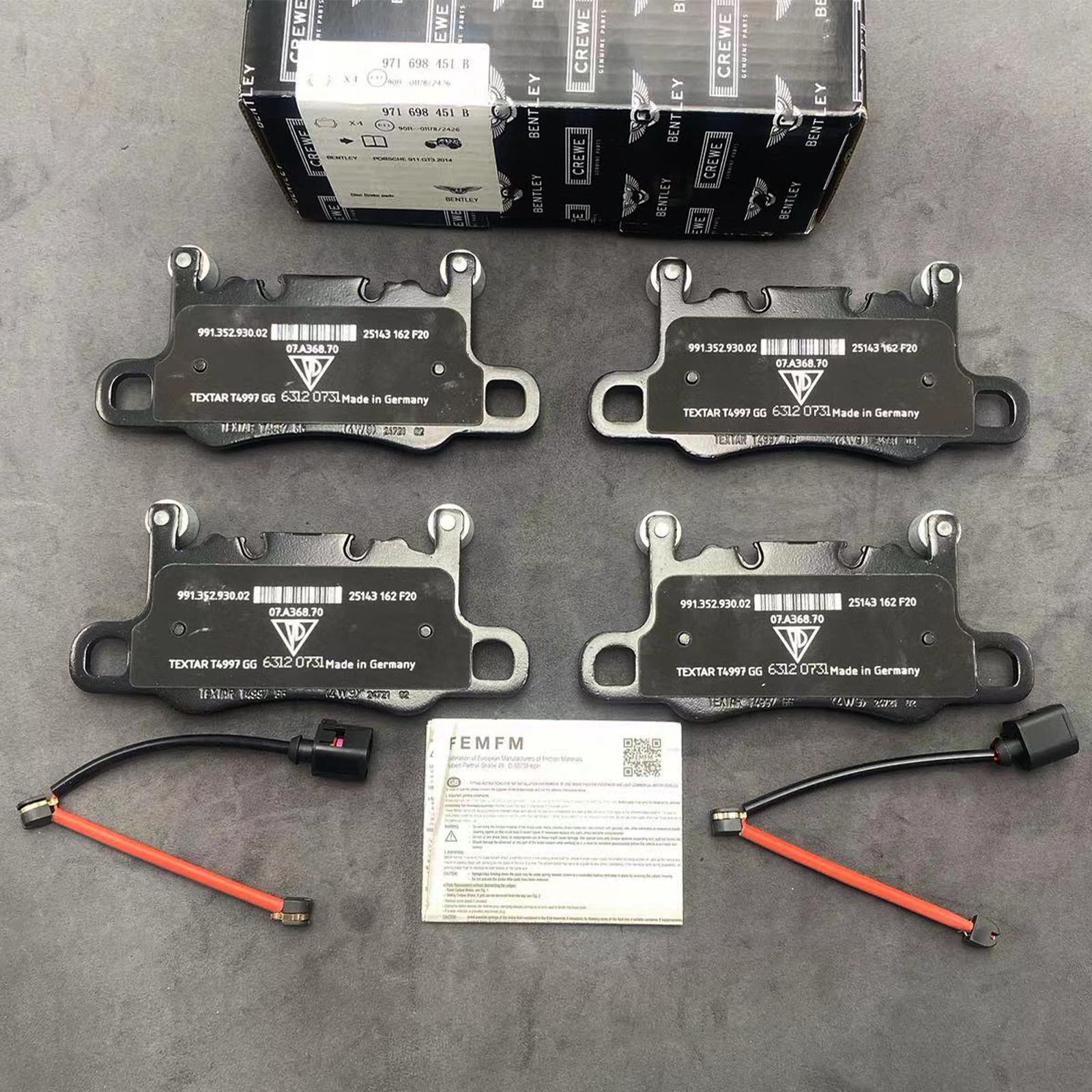 Bentley Continental GT 2020 Front Brake pad kits Set P/N 971698451B