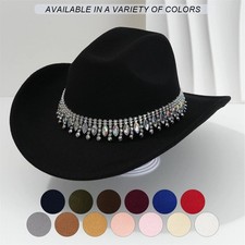 Cowboy Hat Rhinestone Band Western Rodeo Country Music Festival Party Cap