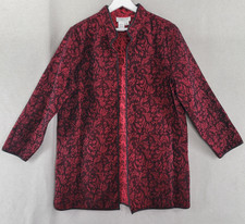 Coldwater Creek Womens Jacket Brocade Open Tapestry Reversible Size Large Petite