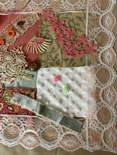 Slow Stitch Junk Journal Kit Craft Sewing Crochet Vintage Fabric Lace #18 - Picture 5 of 5