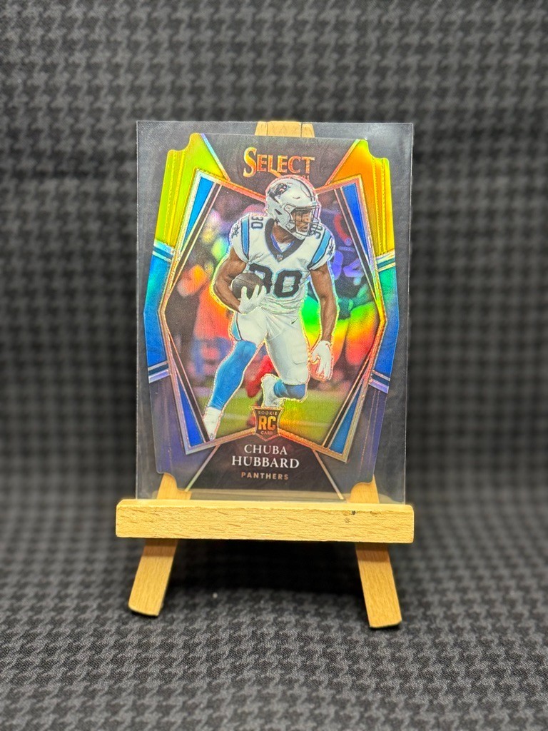 2021 Select - Premier Level Chuba Hubbard #176 Black & Gold Prizm Die-Cut (RC)