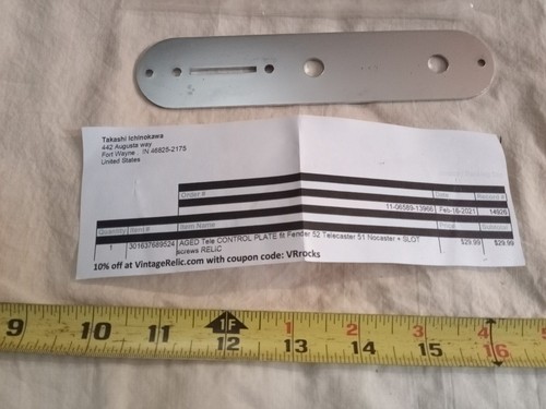 lotto chitarra originale Fender Roadworn Control Plate CROMO, accordatori chitarra, viti. - Foto 8 di 9