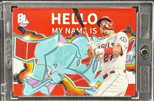 Mike Trout RARE GRAFFITI NAME PLATE INVESTMENT CARD TOPPS ANGELS MVP MINT