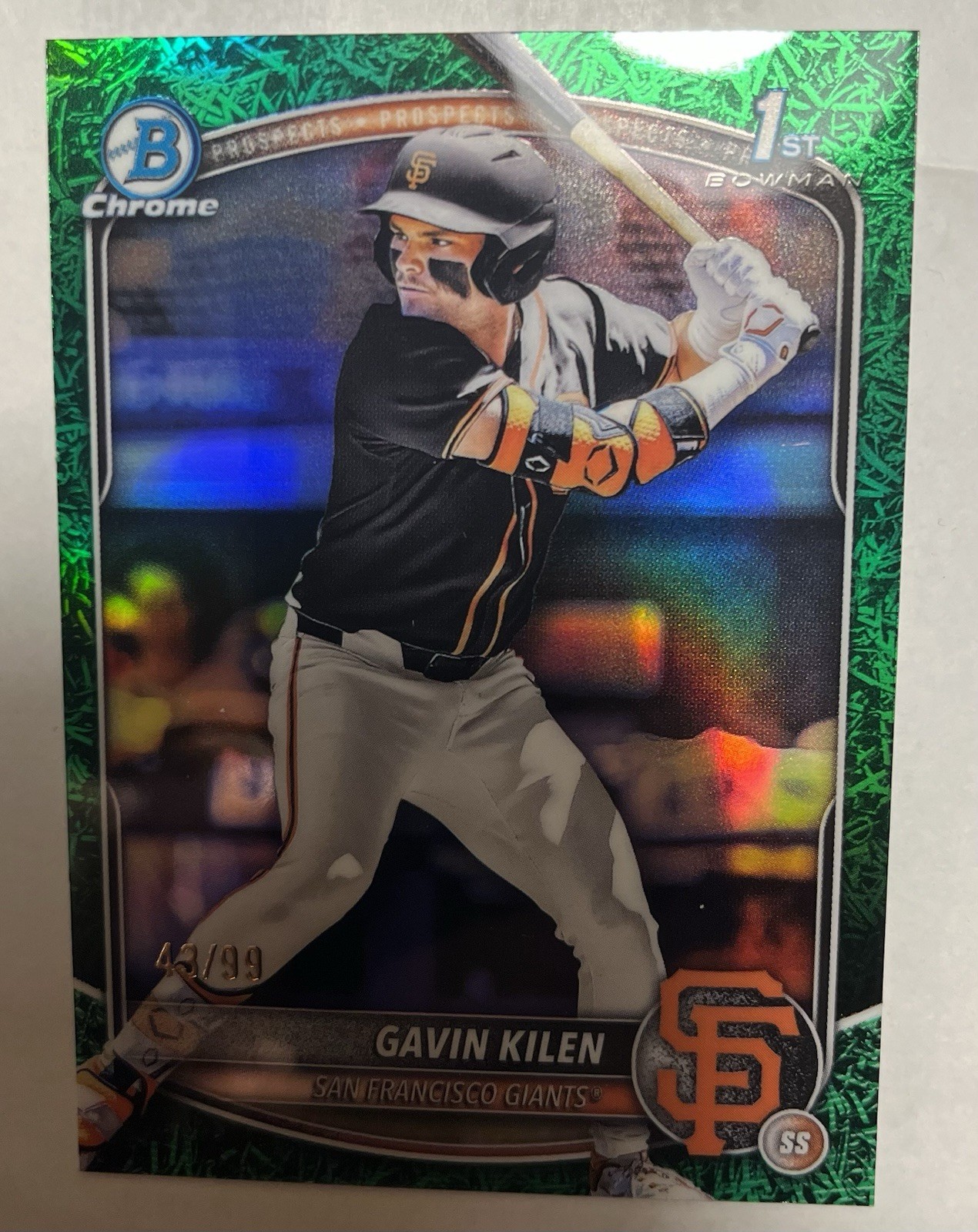 2025 Bowman Draft Chrome Green Parallel /99 Gavin Kilen Giants BDC-40