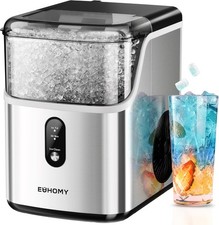 Nugget Ice Maker Countertop, Pellet Ice Maker for Home, Stainless Steel