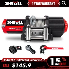 X-BULL 4500lbs Electric Winch 12V Cable Steel Truck Towing Off-Road  ATV UTV 4WD