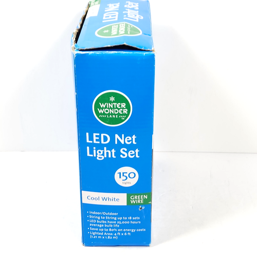 Christmas Winter Wonder Lane Net Light Set Green Wire 150 Clear Lights 6ft x 4ft - Picture 9 of 10