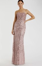 Mac Duggal 20544 Sz 8 Pink Strapless Embellished Trumpet Gown $698