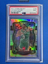 2017 Panini Select Jayson Tatum #166 RC Rookie Silver Prizm PSA9