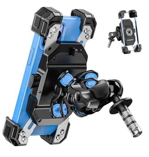 Motorcycle Fork Stem Phone Mount with Vibration Dampener, Motorcycle Cell