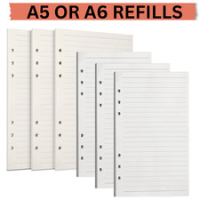 Lined Refill Paper Filofax Binder A5 A6 Planner Insert Ruled Punched Loose Sheet