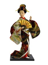 12-inch Japanese Doll with Fan A 303-063